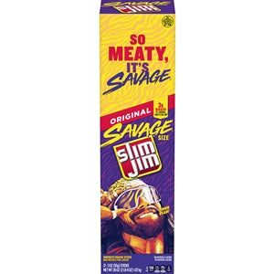Slim Jim Meat Sticks Savage Original-3 oz.-12/Box-6/Case
