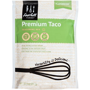 Foothill Farms Premium Reduced Sodium No Msg Taco Seasoning Mix-9 oz.-6/Case
