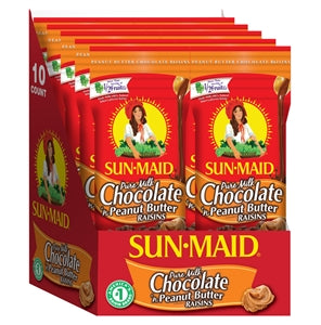 Sunmaid Peanut Butter & Milk Chocolate Raisins-2 oz.-10/Box-4/Case