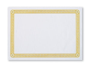 Smith Lee 10" X 14" Gold-Greek Key-Economy Line Paper Placemat-1000 Each-1/Case