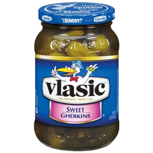 Vlasic Sweet Pickle Gherkin Jar-16 fl oz.-12/Case