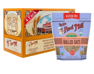 Bob's Red Mill Natural Foods Inc Gluten Free Organic Quick Cooking Rolled Oats-28 oz.-4/Case