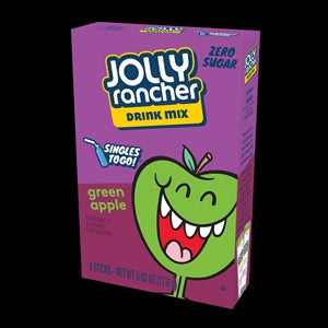 Jolly Rancher Green Apple Low Calorie Drink Mix Singles To Go-6 Count-12/Case