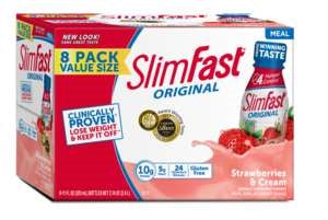 Slimfast Original Ready To Drink Strawberries N' Cream Shake-11 fl oz.s-8/Box-3/Case