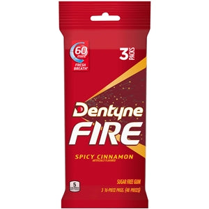 Dentyne Fire Gum Cinnamon 3 Pack-2.387 oz.-20/Case