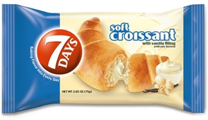 7 Days Single Serve Vanilla Croissant Tray-2.65 oz.-6/Box-4/Case