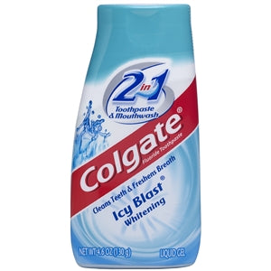 Colgate 2-In-1 Whitening And Tarter Control Liquid Icy Blast Toothpaste & Mouthwash-4.6 oz.-12/Case