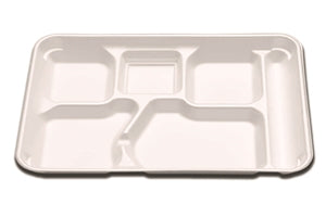 D & W Fine Pack Foam Tray 6 Compartment-125 Each-125/Box-4/Case