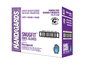 Handgards Snugfit Powder Free Large Vinyl Glove-100 Each-100/Box-4/Case