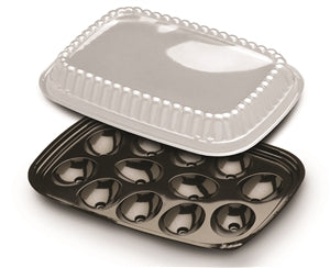 D&W Fine Pack 12 Egg Pet Black Tray With Clear Dome 328/Case
