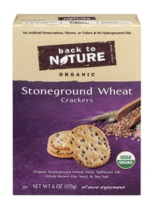 Back To Nature Organic Stoneground Wheat Crackers-6 oz.-6/Case