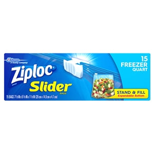 Ziploc Slider Quart Freezer Bag-15 Count-12/Case