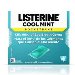 Listerine Pocketpaks Coolmint Breath Strips-24 Count-12/Box-12/Case