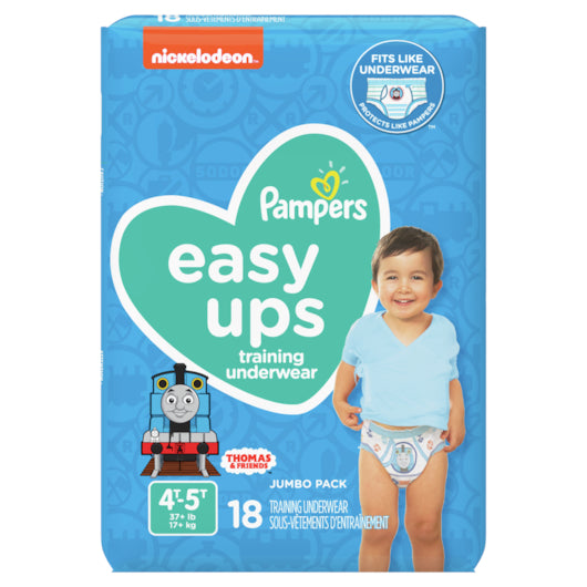 Pampers Easy Ups Boy Size 6 4 5T-18 Count-3/Case