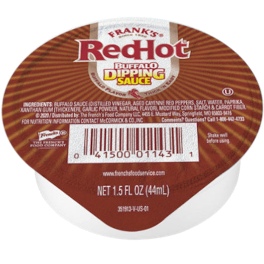 Frank's Redhot Buffalo Hot Sauce Single Serve-1.5 fl oz.-96/Case