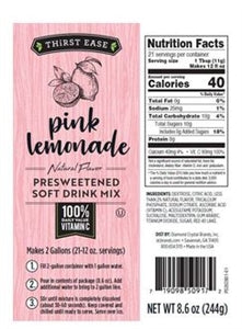 Thirst Ease Drink Mix Pink Lemonade-8.6 oz.-12/Case