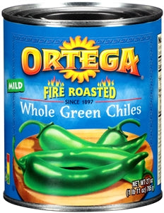 Ortega Fire Roasted Whole Green Chiles-27 oz.-12/Case