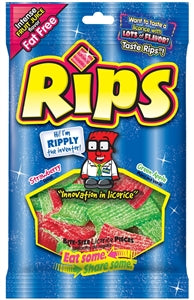 Rips Bite Size Strawberry & Green Apple Peg Bag-4 oz.-12/Case