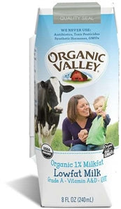 Organic Valley 1% Low Fat Single Serve Milk-8 fl oz.-24/Case