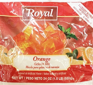 Royal Orange Flavored Gelatin Mix-24 oz.-6/Case