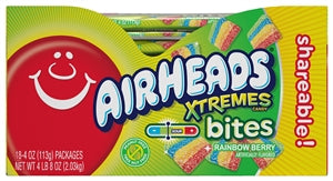 Airheads King Size Xtremes Rainbow Berry Bites Share Pack-4 oz.-18/Box-8/Case