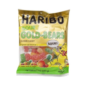 Haribo Goldbears Confectionery Sour Gummy Candy-4.5 oz.-12/Case