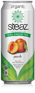 Steaz Organic Lightly Sweetened Peach Iced Green Tea-16 fl oz.s-12/Case