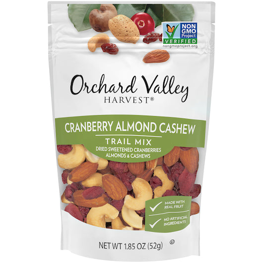 Orchard Valley Harvest Trail Mix Cranberry Almond Cashew-30 Count-1/Case