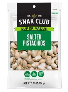 Snak Club Salted Pistachios-3.75 oz.-6/Case