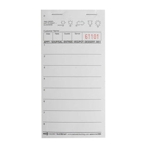 National Checking Waitrpad 3.5 Inch X 5.75 Inch 8 Line White 1 Part Guest Check-100/Book-5000 Each-1/Case