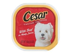 Cesar Canine Cuisine With Beef In Meaty Juices-3.5 oz.-24/Case