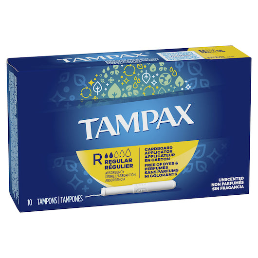 Tampax Regular-10 Count-12/Box-4/Case