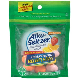 Alka-Seltzer Heartburn Relief Assorted Fruit-8 Piece-6/Box-4/Case