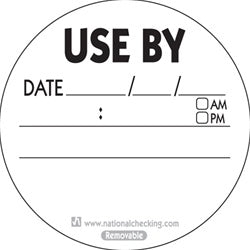National Checking 3 Inch Circle Use By Removable Labels-500 Each