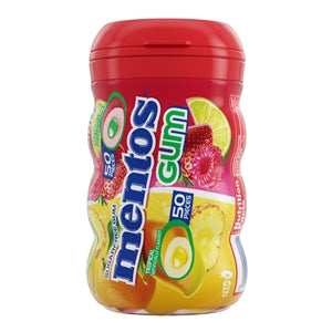 Mentos Sugar Free Gum Mixed Fruit Curvy Bottle-50 Piece-4/Box-6/Case