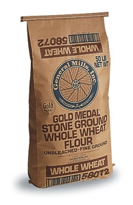 Gold Medal Stone Ground Unbleached Fine Ground Whole Wheat Flour-50 lb.