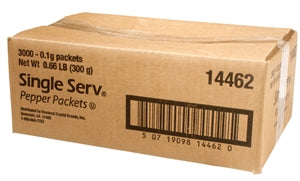 Single Serv Flat Pepper Packets-0.1 Gram-300/Box-3000/Case