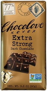 Chocolove Extra Strong Dark Chocolate Bar-3.2 oz.-12/Box-12/Case