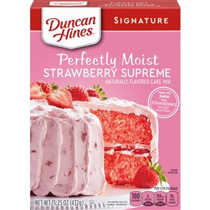 Duncan Hines Strawberry Supreme Cake Mix-15.25 oz.-12/Case