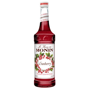 Monin Cranberry Flavor Syrup Glass-750 Milileter-12/Case
