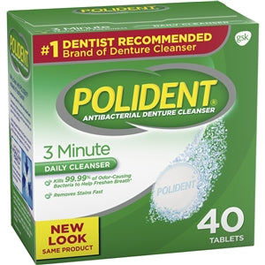 Polident Cleanser 3 Minute Daily Cleanser-40 Each-6/Box-2/Case