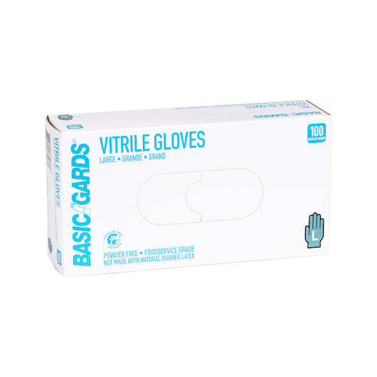 Handgards Powder Free Blue Vitrile Large Glove-100 Each-100/Box-10/Case
