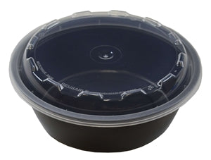 Cubeware 18 oz. Round Container Black Base With Clear Lid-150 Set-1 ...