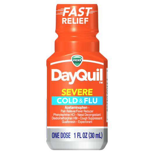 Vicks Dayquil Severe Multi Sympton-1 fl oz.s-8/Box-4/Case