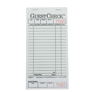 National Checking Company 1 Part 18 Line Green Guest Check-2500 Each-1/Case