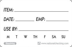 Ncco Dateit National Checking Company Dateit Shelf Life Dissolving Label Food Rotation Label-250 Each
