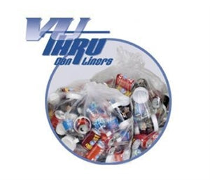 Pitt Plastics Vuthru 38 Inch X 58 Inch .7 Mil 60 Gallons Heavy Clear Star Perforated Roll Can Liner-10 Count-10/Case