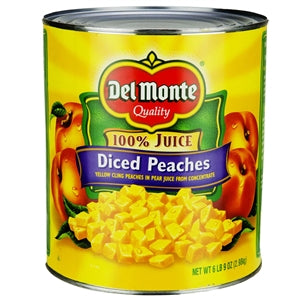 Del Monte Light Diced Yellow Peaches Packed In Pear Juice-105 oz.-6/Case