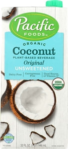 Pacific Foods Organic Original Unsweetened Coconut Milk-32 fl oz.s-12/Case