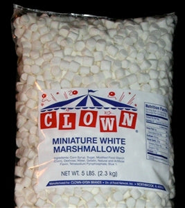 Clown Global Brands No Artificial Colors Miniature White Marshmallows Bulk-5 lb.-4/Case